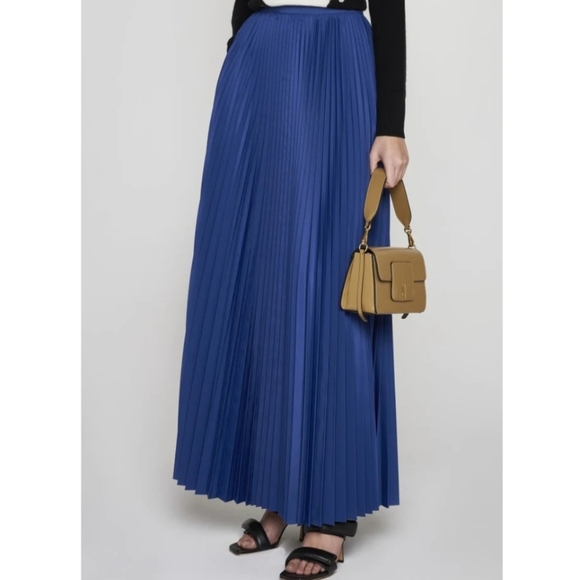 MaxMara Calte Royal Blue Pleated Maxi Skirt Size 12